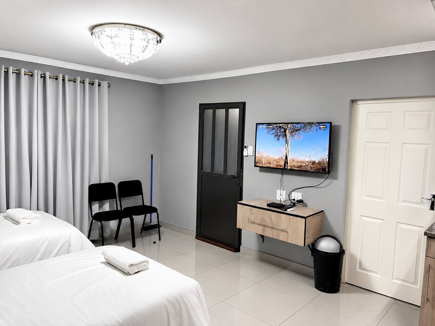 Twin Room TV wall and seating